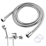 120 cm Brauseschlauch Duschschlauch, Edelstahl Flexibler Brauseschlauch mit Dichtungen, G1/2 Zoll...