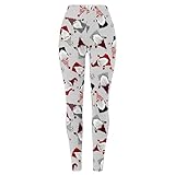 Hkdjaess Winter Leggings Damen Muster Dehnbare Rentier Damen Leggings Große Größen Hohe Taille 3D...