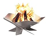 Design Camping Feuerschale aus Edelstahl | Faltbare Feuerstelle Outdoor, Camping, Garten | Mobile,...