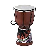 Moochoo 4 Zoll Kompakte Größe Holz Afrikanische Trommel Djembe Bongo Hand Drum Percussion...