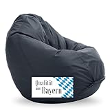 Bruni Sitzsack Classico M in Grau – Sitzsack mit Innensack zum Zocken & Lesen, Abnehmbarer Bezug,...