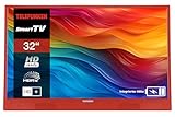 Telefunken 32 Zoll Fernseher tragbar mit integriertem Akku (HD Smart TV, Triple-Tuner, 6 Monate HD+...