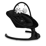 MoMi KENANI ONYX Babywippe für Babys bis 9 kg, mit LED-Display, Fernbedienung & Bluetooth für...