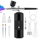 PHILORN Airbrush Set mit Kompressor, Tragbarer Kabelloser Airbrush für Friseure, Nail Art,...