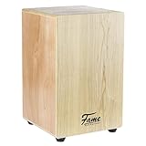 Fame Beginner Cajon, Einsteiger Cajon aus 7-lagigem Sperrholz, Drum Box mit abgerundeten Kanten,...