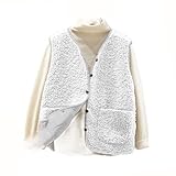 Modische Damen-Plüsch-Weste, einfarbig, vielseitig, lockere Knopfleiste, leichte Fleece-Weste,...