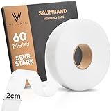 Villkin Saumband 60m Länge und 20mm Breite – Bügelband zum Aufbügeln auf Textilien wie Hosen...