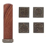 UKCOCO Holzstempel Satz Magnetisch mit Chinesischen Kalligrafie Motiven Zen Lotus Siegel...