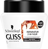 Gliss Kur 2-in-1 Regeneration Kur Total Repair (300 ml), Haarkur mit Keratin für geschmeidiges...