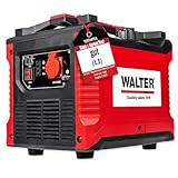 Walter Inverter Stromerzeuger 1000W, Benzin Notstromaggregat, ideal für Camping Reise Garage...