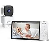 GHB Babyphone mit Kamera 5 Zoll IPS-Display 350° Rotation 5000 mAh VOX 4-Fach-Zoom Nachtsicht...