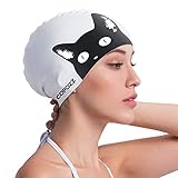 COPOZZ Erwachsene Badekappe, Unisex Wasserdicht Schwimmkappe für Herren Damen, Lange Haare Silikon...