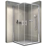 BERNSTEIN® Duschkabine 90x90cm Höhe 195cm Eckdusche Eckeinstieg mit Schiebetür Duschabtrennung...