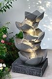 Springbrunnen BK901 mit LED Beleuchtung Gartenbrunnen Skulptur Gartenfigur Wasserspiel 47cm Kaskade...