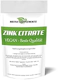Zink Tabletten hochdosiert, vegan & frei von Zusatzstoffen, Zinc Citrate als perfektes...