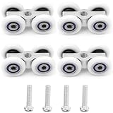 4 Stück Schiebetürrollen Ø 20 mm, Leise Laufrollen mit M6-Gewinde aus Zinklegierung, Rollensystem...