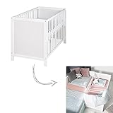 roba 2 in 1 Babybett 60 x 120 cm - Gitterbett & Beistellbett 6-fach Höhenverstellbar - 5...