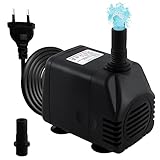 Awroutdoor Wasserpumpe Tauchpumpe, Ultraleise Teichpumpen,1000L/H Aquariumpump für Teich Brunnen...