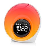 Wecker mit Sonnenaufgang Tageslichtwecker Geschenke Geräuschmaschine mit 30 beruhigende...