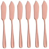 Peosaard Buttermesser aus Edelstahl, Buttermesser, 6 Stück, 15, 2 cm, Roségold-Spreizer,...