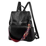 Damen Leder Rucksack Geldbörse Handtasche Hunderucksack für kleine Hunde Radfahren, Schwarz ,...