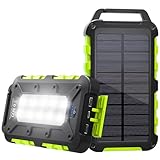 Solar Powerbank 26800mAh, PD 15W Tragbares Solarladegerät USB C Outdoor Wasserdichtes Externer Akku...