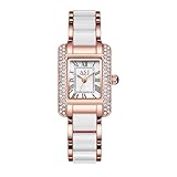 Avaner Uhren Damen Vintage Keramik: Rechteckige Damenuhr Exquisite Armbanduhr Kleine Uhr...