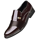 Generisch Loafer Herren schwarz Lack Schwarze Anzugschuhe Herren Stiefel Segelschuhe Herren...