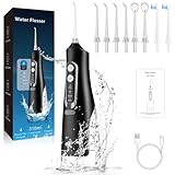 Munddusche Water Flosser mit 4 Modi & 8 Düsen, 310ML Waterflosser Kabellose, IPX7 Wasserdicht,...