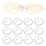 0XBIT 12 Stück Serviettenringe Silber, Ringe für Servietten, Doppelspiralkreis-Design Napkin...