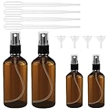 Nutabevr 4 Stück Braun Zerstäuber Sprühflasche, 2x100 ml + 2x50ml Sprühflasche Klein Glas mit...