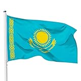 PHENO FLAGS Kasachstan Flagge - 90x150cm - Wetterfest & Reißfest - Perfekte Dekoration für...