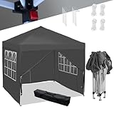 Mingone Faltpavillon Wasserdicht Pavillon 3x3m Partyzelt Pop Up Gartenzelt Weidezelt PE Bierzelt UV...