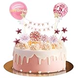 AOOTUERL 12 Stück Tortendeko Rosegold, Happy Birthday Kuchendeko, Alles Gute zum Geburtstag Kuchen...