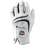 Wilson Staff Herren Golfhandschuh, Grip Plus, Material-Kombi, Größe: M, Linkshand, MLH, weiß,...