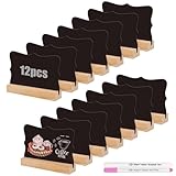 12 Stück Mini Kreidetafel Klein mit Ständer - Tafeln Zum Beschriften, Preisschilder Aufsteller,...