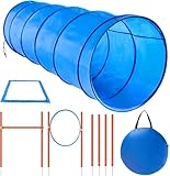 X XBEN Agility Ausrüstungs Set für Hunde, Hindernisse mit Hundetunnel,Geflochtene Stangen,...