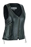 RUBSONS Women's Leather Biker Motorcycle Vest (DE/NL/SE/PL, Alphanumerisch, XXL, Regular, Regular,...