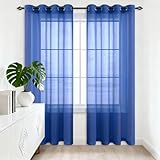 HOUXINZ Gardinen Vorhänge 245 x 215 cm Lichtdurchlässig Stores Gardinen Schals Modern Und...