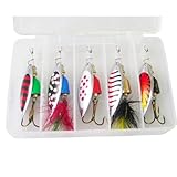 XIAOQENAN 5 Stück Spoon Metall Hard Spinner Baits Fish Lures Spinner Swimbaits Bunte Trockenköder...
