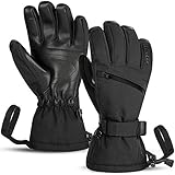 Unigear Skihandschuhe Herren Damen, Wasserdicht rutschfest Winter Sport Handschuhe für Skifahren...