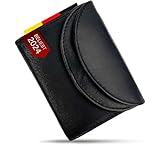 FLEXIBILITE® Kleines Portemonnaie Damen Leder [2024] - Mini Geldbörse Herren (9,0 x 7,0 x 2,0 cm...