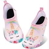 WAWSAM Kinder Strandschuhe Mädchen Meerjungfrau Schwimmschuhe Aqua Schuhe (Rosa-U, Toddler,...