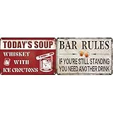 ARVALOLET Bierdose Wanddeko Vintage Metall Schild 40x30 cm Malerei for Bar Küche Wohnzimmer...