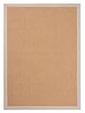 carpetfine Sisalteppich Beige 60x110 cm | Moderner Teppich für Wohn- und Schlafzimmer