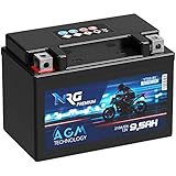 NRG Premium YTX9-BS AGM Motorradbatterie 12V 9,5Ah 210A/EN entspricht Batterie 50812 CTX9-BS ETX9-BS...