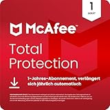 McAfee Total Protection 2025 (1 Gerät) | Virenschutz, VPN, Betrugsschutz, Sicherheitssoftware,...