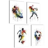 mojoliving Fussball Poster Set Fussball Geschenke Jungen Fussball Deko Fussball Kinderzimmer...