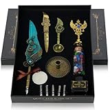 Steampunk Federkielstift-Set, Tinte, Wachssiegel und 5 Ersatzspitzen – ein...