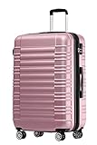 BEIBYE Zwillingsrollen Reisekoffer Koffer Trolleys Hartschale M-L-XL-Set (Rosa, M)